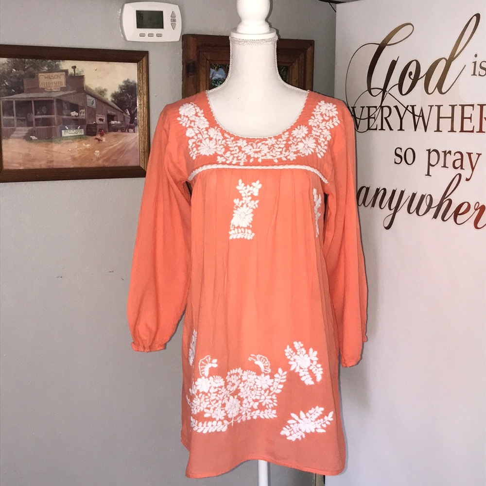 Embroidered Peasant Top